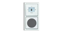 Das Busch-Radio BTconnect bietet Radio und Bluetooth-Empfänger in einer kompakten Unterputz-Dose. Auch ein Lautsprecher kann direkt in der UP-Dose integriert werden (hier aus dem Schalter-programm f u t u r e linear®). Foto: Busch-Jaeger